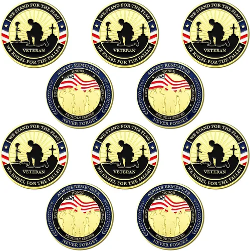 Miniatura 8 de 10 monedas militares de desafío de agradecimiento por tu servicio, desafío de apreciación militar, monedas coleccionables individuales para regalos