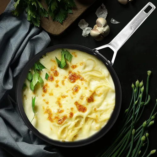 Miniatura 6 de MsMk Sartén antiadherente de 3.0 cuartos de galón con tapa, sartén antiadherente de titanio y cerámica de 9.5 pulgadas con tapa, mango que se