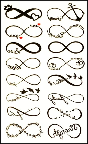 Miniatura 2 de Juego de 3 hojas de mini tatuajes temporales infinitos pintura artística 3D tatuaje maquillaje cuerpo falso para hombres mujeres diseño decoraciones