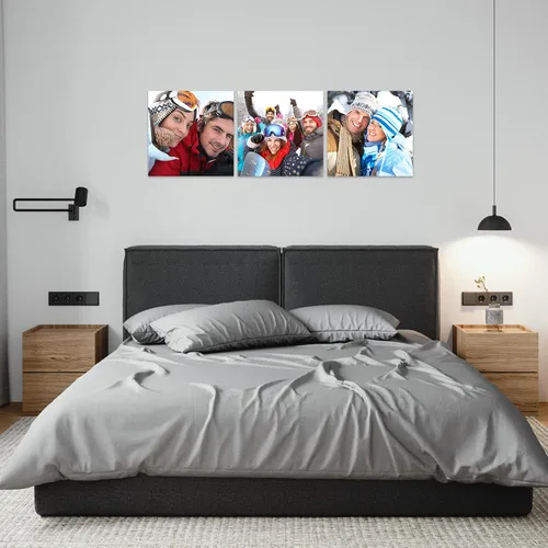 Miniatura 4 de CCWACPP Arte personalizado en lienzo con 3 fotos de retratos familiares de perros para boda, impresiones en lienzo, póster personalizado, decoración