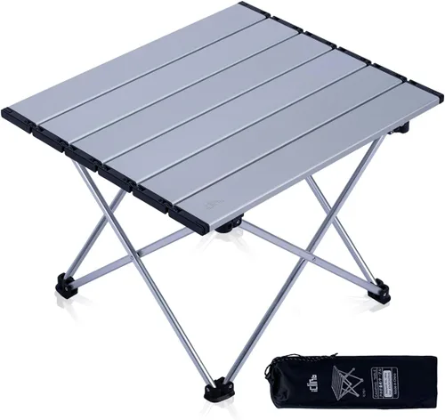 Miniatura 26 de iClimb Mesa plegable de camping compacta ultraligera con bolsa de transporte (plata - L)