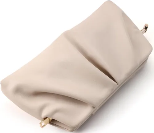 Miniatura 4 de Bolso de Mano para Mujer Tipo Clutch, Bolso Formal Elegante, Bolso de Mano con Pliegues de PU, Bolsa Cruzada con Cadena Desmontable