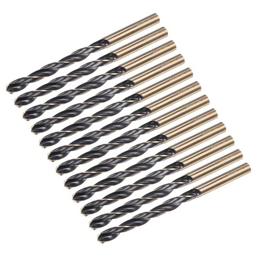 Miniatura 9 de uxcell Brocas Jobber de 0.118 in (0,118 pulgadas) de nitruro negro y oro recubierto de titanio M2 de alta velocidad (HSS) Brocas helicoidales