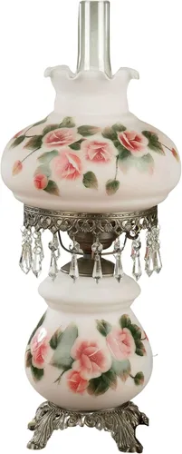 Miniatura 8 de Touch of Class Lámpara de Mesa Beatrice Hurricane Rosa - Estilo Victoriano - Perlas de Cristal, Vidrio - Estética Floral, Rosas - Eléctrica