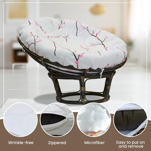 Miniatura 3 de Funda de Cojín Papasan - Forma Acolchada, Tela de Microfibra Suave, Solo Funda de Cojín Papasan con Cremallera