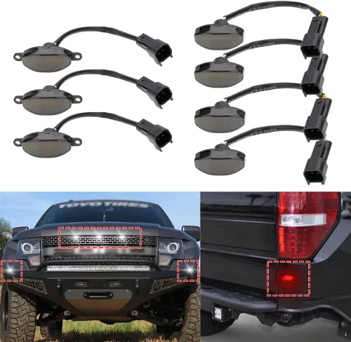 Miniatura 10 de Lentes ahumadas xenón blanco LED Rapter luces para Ford F150 SVT Rapter Pick Up 2010-2014 Ford Rapter Pick Up 2017-2019 Ford Rapter Pick Up