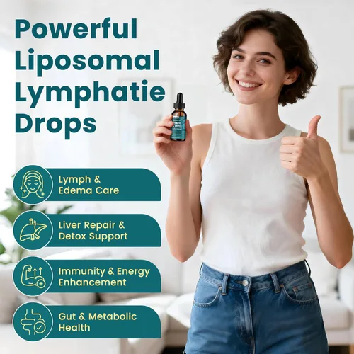 Miniatura 2 de 2 gotas de drenaje linfático liposomal – 21 en 1 limpieza del hígado desintoxicación y reparación con cardo mariano, equinácea, raíz de bardana
