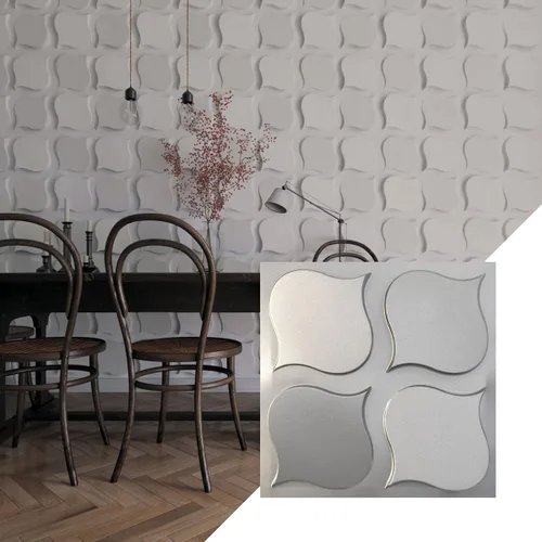 Miniatura 10 de Ekena Millwork WP20X20CVWH 19 5/8 pulgadas de ancho x 19 5/8 pulgadas de alto Clover EnduraWall Decorativo 3D Panel de Pared Cubre 2.67 pies
