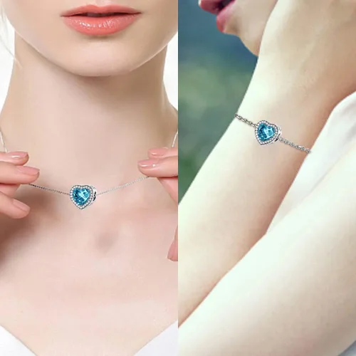 Miniatura 2 de LongLuck Dije de ojo de cristal para pulsera Pandora, dije de plata de ley 925 con circonitas cúbicas para mujer, Plata esterlina, cristal