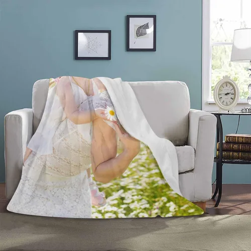 Miniatura 4 de InterestPrint Manta con foto, regalos personalizados para mamá, manta de collage de fotos personalizada para mamá de hija e hijo para cumpleaños