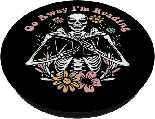 Miniatura 2 de Funny Go Away I'm Reading Skeleton Reading Book PopSockets Standard PopGrip
