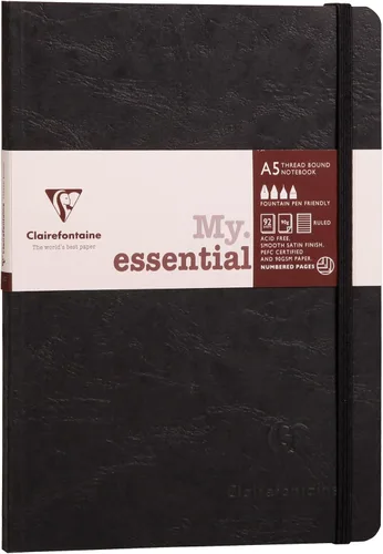 Miniatura 11 de Clairefontaine 793432C Collection Age Bag One Stitched My.Essential Cuaderno elástico bordado rojo - A5 5.8x8.3 in - 192 páginas numeradas DOT