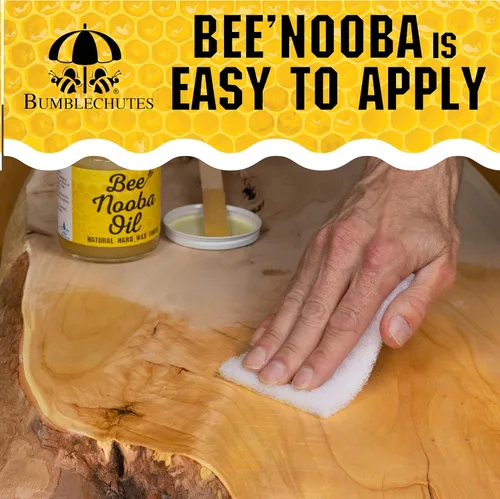 Miniatura 3 de Bumblechutes Bee'Nooba - Cera de abejas de aceite para madera, capa superior de mantequilla de madera natural, sellado hidratante para proteger