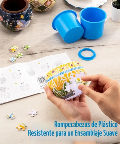 Miniatura 3 de PieceRelax Rompecabezas 3D Maceta 80 Piezas - Abundancia de Otoño, Macetas de Flores de Decoración del Hogar para Cactus de Interior, Macetas