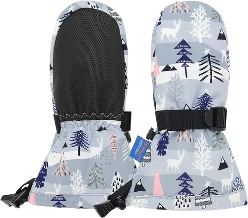 Miniatura 14 de Zando Guantes de invierno para niños pequeños, guantes de esquí impermeables para niños, guantes de nieve cálidos para niños y niñas