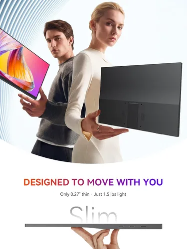 Miniatura 6 de UPERFECT Monitor portátil, 15.6 pulgadas, 125% sRGB 1080P, ultra delgado, monitor de viaje USB C, HDMI, Plug & Play, monitor de juegos IPS