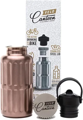 Miniatura 2 de 13.5 onzas, se adapta a la jaula de botella de bicicleta, 2 tapas (tapa con pajilla), color negro, acero inoxidable aislado al vacío de doble pared