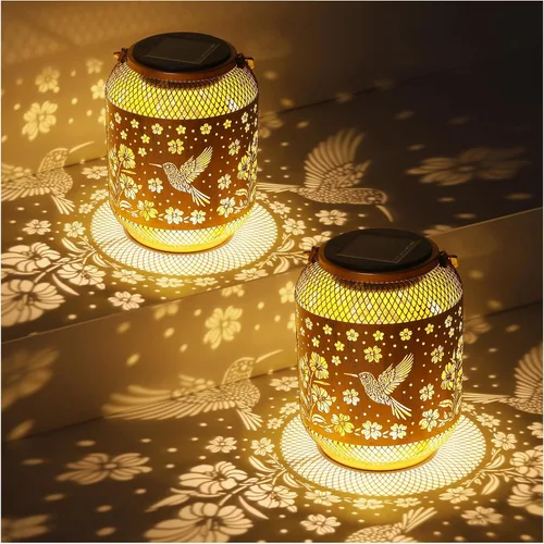 Miniatura 11 de Faroles solares para exteriores impermeables con diseño de colibrí para jardín, regalos de cumpleaños para mujeres, mamá, abuela, luces solares
