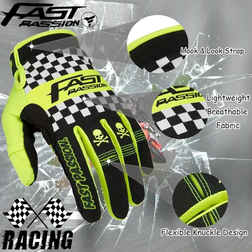 Miniatura 2 de Guantes de motocicleta Fast Passion para hombres/mujeres - Guantes de bicicleta todoterreno y motocross con características antideslizantes