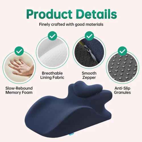 Miniatura 8 de MOONYOOY Almohada ergonómica de espuma viscoelástica para dormir, reflujo ácido y alivio de la ERGE, almohada de apoyo de cama elevada para dolor