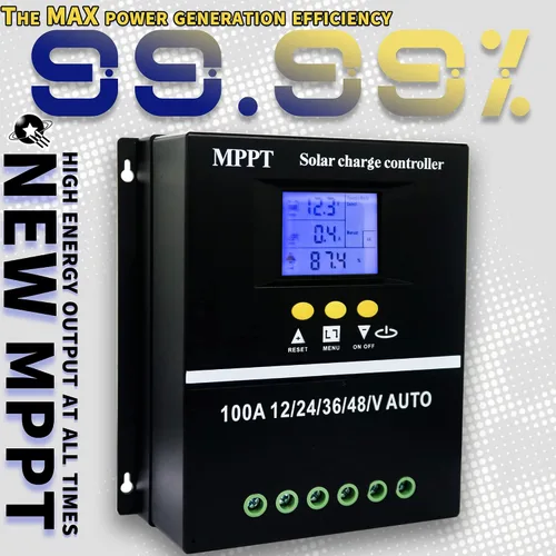 Miniatura 3 de MPPT 36V/48V/24V/12V Herramientas de controlador de carga solar 100A/80A/60A LCD Dual USB Plomo Ácido Baterías de litio Cargador rápido (60A)