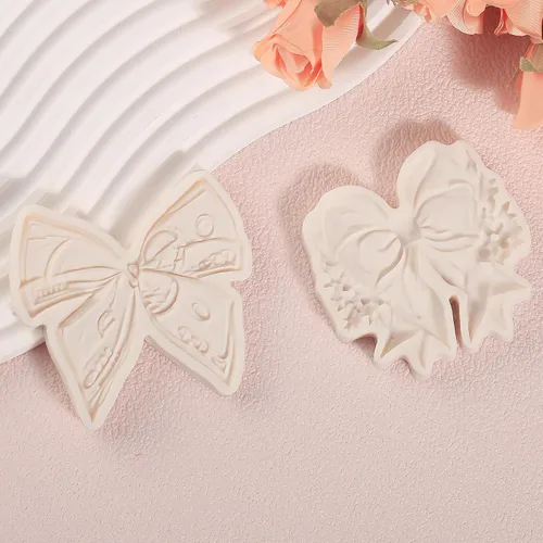 Miniatura 5 de 2 moldes de silicona para decoración de tartas con moño, moldes de silicona de chocolate bordado 3D, para bodas, cumpleaños, cupcakes, dulces
