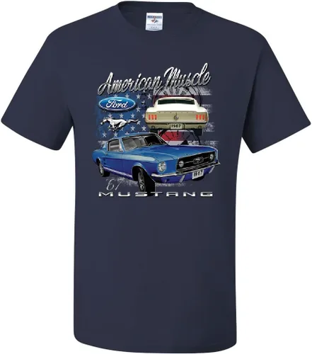 Ford Mustang Shelby 1967 GT - Camiseta para hombre de Muscle Cars Azul marino