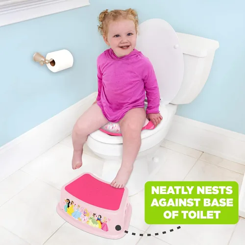 Miniatura 6 de Disney Princess Loving Life Taburete Escalón - Taburete para niños, entrenamiento para ir al baño, antideslizante, baño, cocina, ligero