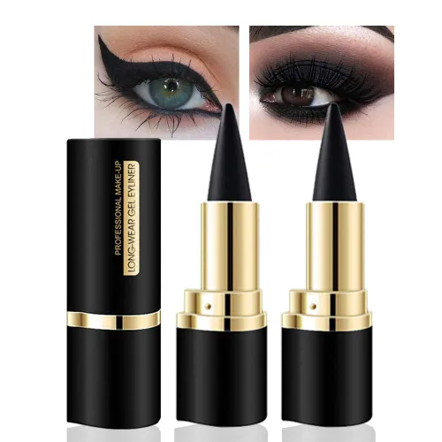 Miniatura 19 de evpct Delineador de ojos de gel negro y marrón 2 en 1, impermeable, a prueba de manchas, para Waterline, juego de pomadas de crema de cejas