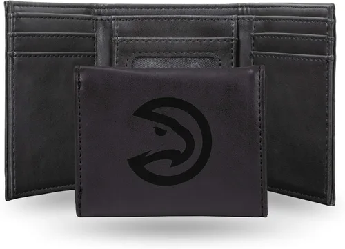 Miniatura 13 de NBA Rico Industries - Billetera triple grabada con láser y tres pliegues, accesorio para hombre Negro