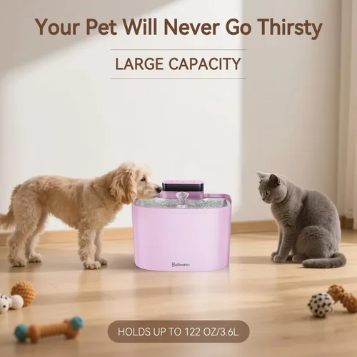 Miniatura 8 de Fuente de agua para gatos, fuente inalámbrica para gatos de 122 oz/3.6 L, fuente de agua inalámbrica para gatos en interiores, fuente de agua