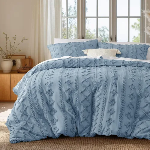 Miniatura 11 de Bedsure Funda de edredón bohemia, tamaño Queen, suave y cómoda, diseño elegante, ropa de cama bohemia para decoración, lavable a máquina, para todas