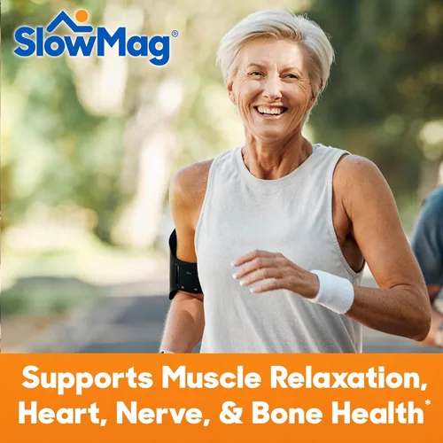 Miniatura 3 de SlowMag - Suplemento de cloruro de magnesio para músculos y corazón con calcio, 180 unidades, apoya la relajación muscular, la salud del corazón