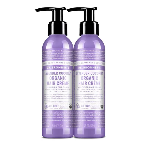 Miniatura 8 de Acondicionador de pelo y crema de peinar Dr. Bronner de lavanda y coco, crema, 6 onzas líquidas