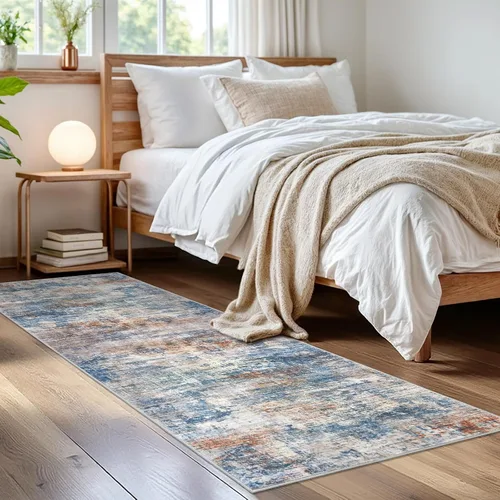 Miniatura 603 de IOHOUZE Alfombra abstracta lavable de 3 x 12 pies para pasillos, antideslizante para cocina, camino de entrada de lana sintética para interiores