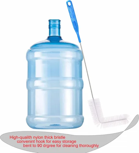 Miniatura 5 de Cepillo Carboy, 2 piezas de cepillos de nailon de 30 pulgadas y cepillos de acero inoxidable con mango extendido para botellas de agua de 3, 5, 6