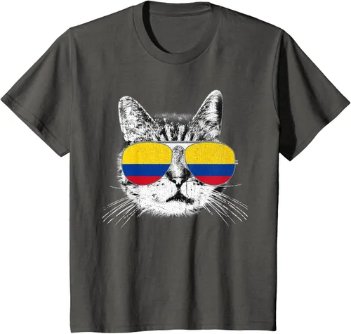 Miniatura 46 de Camisa de bandera de Colombia, orgullo colombiano, gato, hombres, mujeres, niños, camiseta de regalo