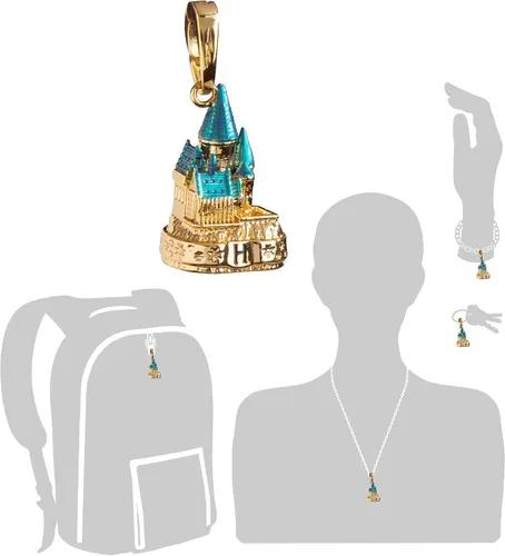 Miniatura 2 de The Noble Collection Lumos Harry Potter Charm No. 2 - Castillo de Hogwarts (chapado en oro)