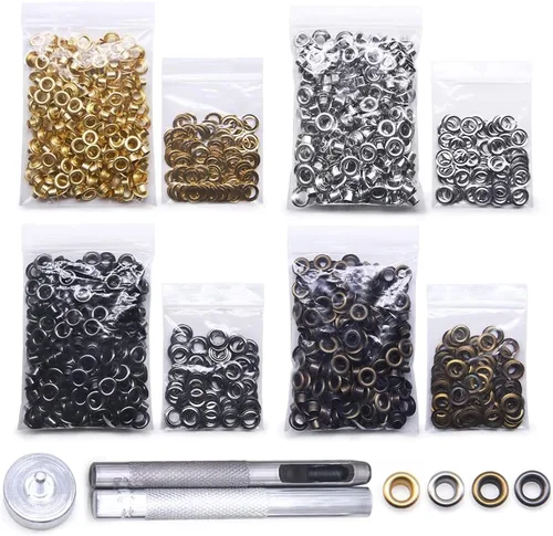 Miniatura 10 de SEMINI Kit de 800 ojales Gronmets de 0.138 in con 3 piezas de herramientas de instalación para zapatos, ropa, bolsa de manualidades, 4