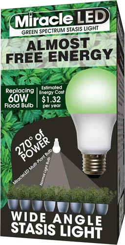 MiracleLED - Luz de estasis de espectro verde de energía casi libre que reemplaza 150 W