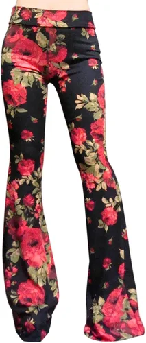 Miniatura 22 de ShopMyTrend - Pantalones de yoga largos con piernas anchas y acampanadas estilo palazzo, con cintura alta, para mujer