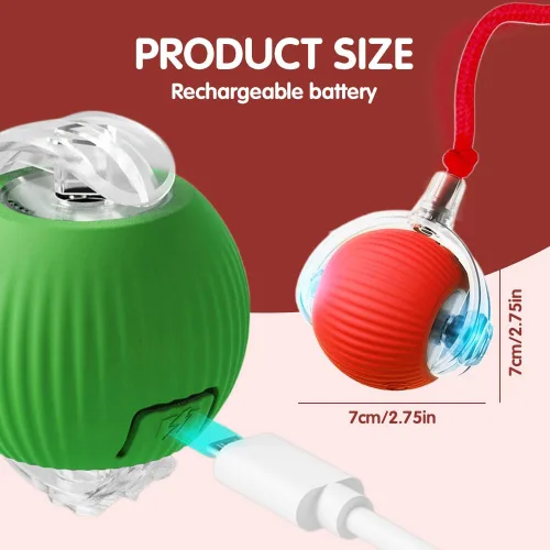 Miniatura 2 de 2026 - Juguetes interactivos para gatos de interior, juguetes para gatitos que alivian el aburrimiento en gatos de interior (rojo, verde y gris)