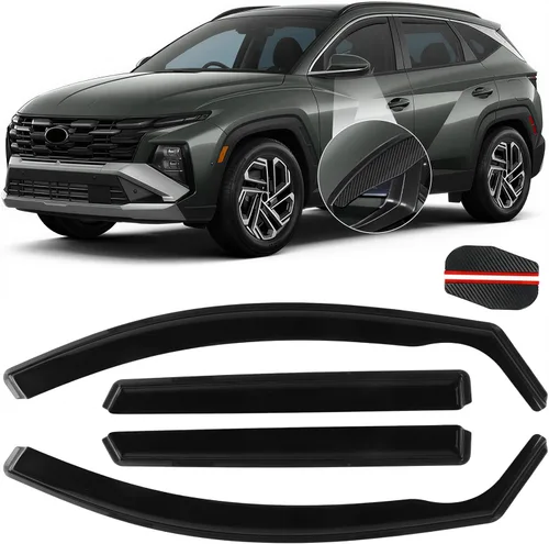 Miniatura 24 de Protectores de lluvia in Channel para Jeep Grand Cherokee L 2021, 2022, 2023, 2024, 2025 2026, deflectores de viento laterales duraderos, viseras