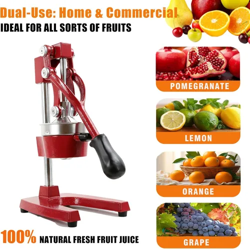 Miniatura 6 de Exprimidor manual de cítricos de hierro fundido, exprimidor de limón naranja resistente, prensa comercial de cítricos extragrande, fácil de limpiar