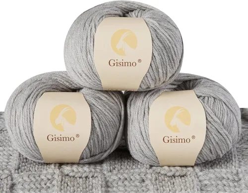 Miniatura 55 de 100% lana merino para tejer y ganchillo, hilo lujoso y suave de 6 cabos para tejer y crochet a mano, 1.76 oz/50 g, 127 yardas/116 metros
