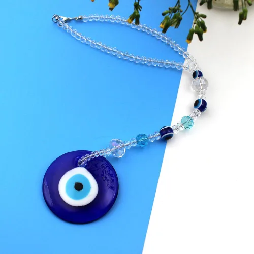 Miniatura 4 de Adorno colgante azul de ojo malvado de buena suerte para automóvil, decoración del hogar, amuleto colgante (1 cuentas)