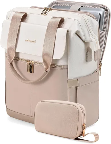 Miniatura 23 de LOVEVOOK Mochila para laptop para mujeres, mochila de trabajo convertible con bolso con puerto USB, Trabajo