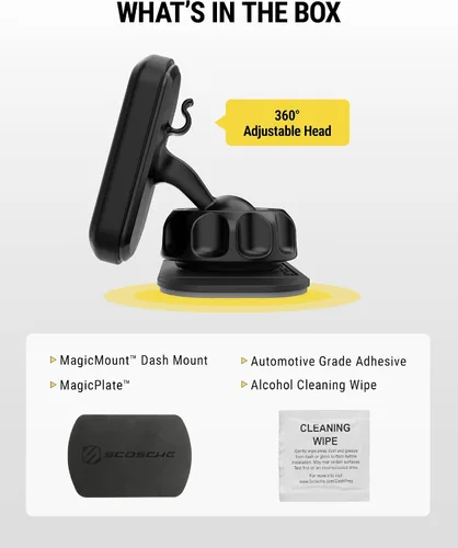 Miniatura 7 de Scosche MAGDM MagicMount Soporte magnético para teléfono de automóvil, soporte magnético fuerte para iPhone y Android, soporte magnético seguro