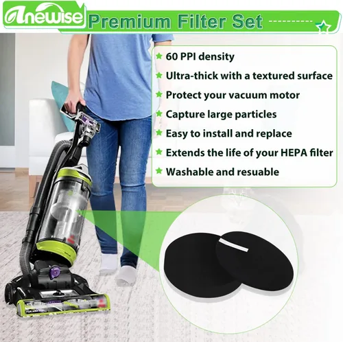 Miniatura 5 de Anewise Filtro y correa de repuesto para Bissell 2258 2492 2252 2254 2489 2486 2260 para aspiradora giratoria Cleanview Powerlifter Rewind