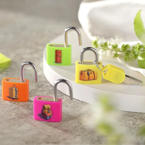Miniatura 9 de Kaloo - 4 cerraduras de equipaje, pequeñas cerraduras de candado para maletas pequeñas con llaves, núcleo de bloqueo de cobre fuerte con carcasa